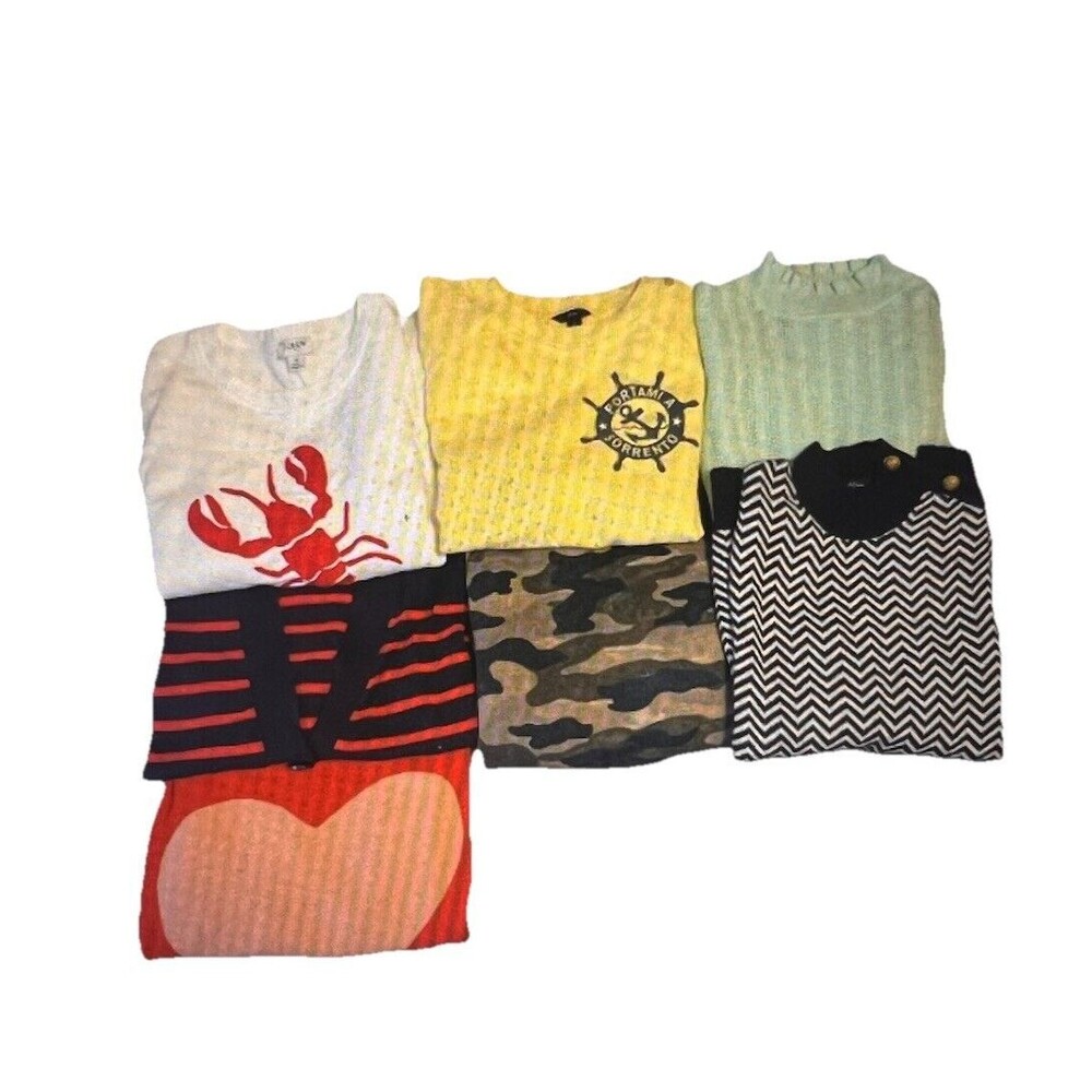 J Crew Womens Sz Small Sweaters Sweatshirt Cardigan Lot Of‎ 7